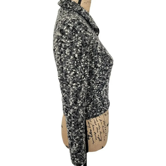 Claudie Pierlot Paris Womens Designer Wool Tweed Blazer Jacket Size 2 Black - Picture 2 of 12